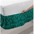 thumbnail image 2 of Boho Bed Skirt, Oriental Peacock Feathers Repetition Hippie Lifestyle Bohemian Artwork Print, Elastic Bedskirt Dust Ruffle Wrap Around for Bedding Decor, 4 Sizes, Jade Green and Teal, by Ambesonne, 2 of 2