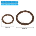 thumbnail image 2 of Unique Bargains 4 Inch/8 Inch Rattan Wreath, 4Pcs Christmas Round Vine Branch Wreath Garland Floral Ring Hoop, Brown, 2 of 7