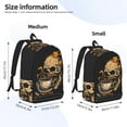 thumbnail image 3 of Kuqiui Grim Coffee Skull Print Canvas Travel Laptop Backpack for Men Women,Business Work Rucksack College School Computer Bag Fits 15.6 Inch Notebook, 3 of 6