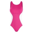 thumbnail image 5 of idosla Women Athletic One Piece Swimsuits Sporty Racerback Bathing Suits Full Coverage Modest Swimwear (Pink, M), 5 of 8