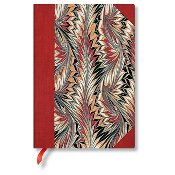 Paperblanks | Rubedo | Cockerell Marbled Paper | Hardcover | Midi | Lined | Elastic Band Closure | 144 Pg | 120 GSM (Diary)