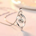 thumbnail image 4 of MATROOY Women 925 Sterling Silver Pendant Necklace Shiny Crystal Drop Leaf Jewerly-silver, 4 of 6