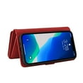 thumbnail image 5 of Dteck Case for iPhone 11 Pro Max 6.5-inch,Retro Magnetic Leather Card Holder Wallet Zipper Flip Case Kickstand Protector Purse Shockrpoof Strap Cover,Red, 5 of 8