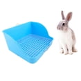 thumbnail image 4 of Flmtop Pet Cat Rabbit Toilet Mesh Square Potty Trainer Rat Hamster Corner Litter Box Blue, 4 of 9