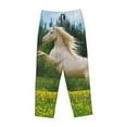 thumbnail image 4 of Goofa Horse Rearing Up In The Field Printed Soft Pajama Pants for Women, Wide Leg Comfy Casual Lounge Yoga Pants-Small, 4 of 9