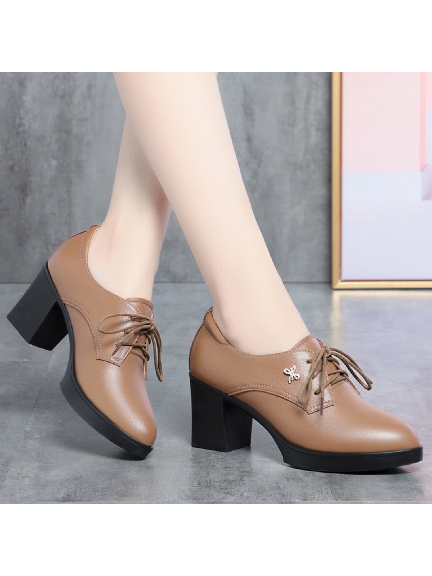 Stylish 2022 Spring Womens Oxford Chunky Shoes With Platform, High Heels,  And Lace Up Closure Square Heeled Casual Pumps And Bare Boots Style #9481N  From Hangzhoukk, $22.84 | DHgate.Com