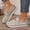Beige, variant on IEMIEMIEM Women's Loafers Comfortable Soft Slip-On Flat Work Shoes Casual Penny Loafers Lady Non Slip Walking Dress Shoes Khaki 6.5 Wide