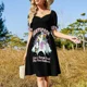 thumbnail image 4 of Tía Cornudo Como una Tía Normal Pero Más Impresionante Vestido de Manga Corta Ropa Mujer Falda de Mujer Vestido de Noche de Mujer, 4 of 7