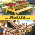 thumbnail image 6 of Sheep Sunflower Table Cloths for 5 Foot Rectangle Tables, Country Red Farm Barn Spring Flowers Patio Waterproof Elastic Fitted Tablecloths, Washable Rectangular Table Cover for Camping, 6 of 8