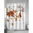thumbnail image 5 of Fall Thansgiving Shower Curtain, Orange Maple Leaf Bathroom Decor Curtains Set with Hooks, White Wood Texture Waterproof Fabric Home Accessories， 72 X 78 Inch Long, 5 of 6