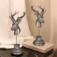 thumbnail image 5 of Adorno de Navidad con alce – Figurita de resina blanco dorado negro con pañuelo rojo rosa, acabado mate elegante, decoración para la mesa de fiesta en casa de 12,4", centro de mesa festivo, regalo, 5 of 6