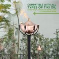 thumbnail image 4 of Legends Direct Set of 2, Maui Premium Metal Patio Torches, 54" Tall- Tiki Style /w Snuffer, Fiberglass Wick & Large 32oz Oil Lamp for Deck, Patio, Lawn, Garden, Luau (Hammered Copper), 4 of 9