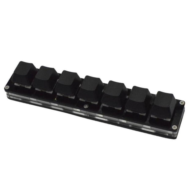 Teclado numérico negro BQLQBQLQ de 7 teclas con acceso directo personalizado, estándar HID, multifunción, Plug & Play, compatible con Windows/Linux/MacOS/Android/Raspberry Pi