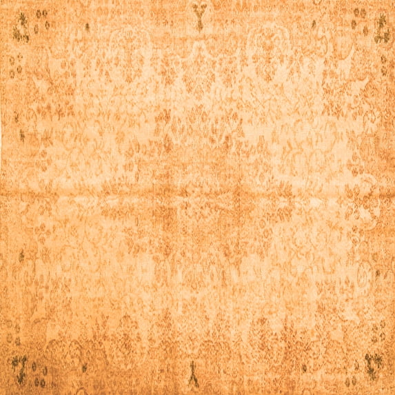 Ahgly Company Indoor Square Persian Orange Traditional Area Rugs, 7' Square