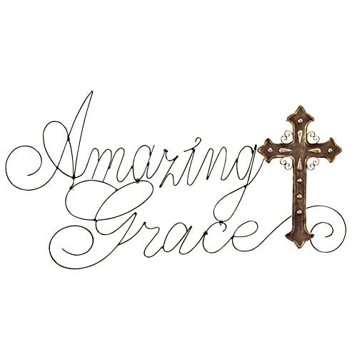Amazing Grace Metal Cross Wall Art
