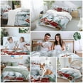 thumbnail image 5 of Christmas Red Truck Duvet Cover Set King Size, Pine Tree Winter Branches Xmas Farmhouse 4 Piece Soft Microfiber Bedding Set with 1 Duvet Cover, 1 Flat Sheet, 2 Pillowcases, 5 of 9