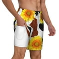 thumbnail image 3 of Goofa Sunflower Cow Printed Men's Swim Trunks Board Shorts Quick Dry Mens Swimming Trunks with Compression Liner,Breathable Fit Hawaii Beach Shorts-X-Large, 3 of 9