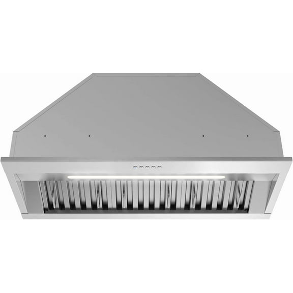 Streamline 34 in. Pescara Ducted Insert 350 CFM Range Hood in Brushed Stainless Steel with Baffle Filters, Electronic Button Control, LED Light