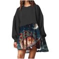 thumbnail image 3 of Qiopertar Robe à Manches Longues Imprimée Col Rond pour Femmes en Solde à Moins de 5$ en Solde, 3 of 7