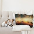 thumbnail image 4 of Ambesonne Marine Throw Pillow Cover 2 Pack, Boats on the Pier, 18", Orange Black Pale Yellow, 4 of 5