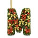 thumbnail image 1 of Adornos navideños artesanales decorativos para el árbol, monogramas decorativos acrílicos 2D con gorro de Papá Noel, 26 letras, adornos navideños colgantes para manualidades, decoración navideña para, 1 of 5