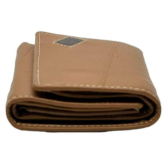 RFID Blocking Premium Leather enter Flap Trifold Wallet Center Flap