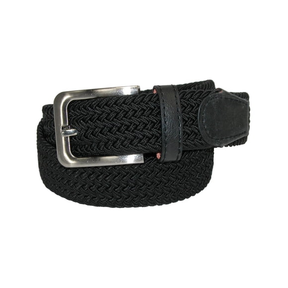 CTM® Elastic Braided Stretch Belt with Silver Buckle (Men's Big & Tall)