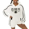 thumbnail image 3 of Women's Gameday Couture Cream Purdue Boilermakers Down, Set, Go Pullover Hoodie and Shorts Set, 3 of 6