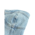 thumbnail image 4 of Woshilaocai Women Sexy Denim Push Up Bustier Tank Top Strapless Off Shoulder Button Up Tube Crop Corset Vest Tops, 4 of 6