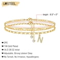 thumbnail image 2 of Brazalete Ursteel Initial chapado en oro de 14 quilates, ajustable, 8.5 pulgadas, 2 of 6