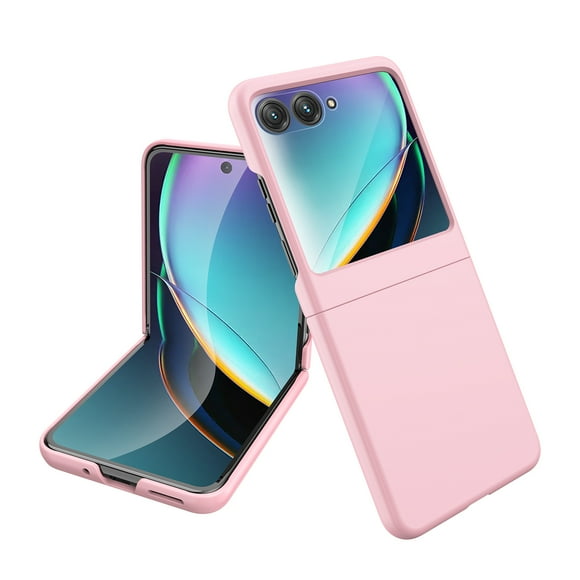 ChicShell Premium Motorola Razr 2024 Case Cover with Built-in Screen Protector - Slim Fit Shockproof and Protective Back Cover for Women Men, Pink