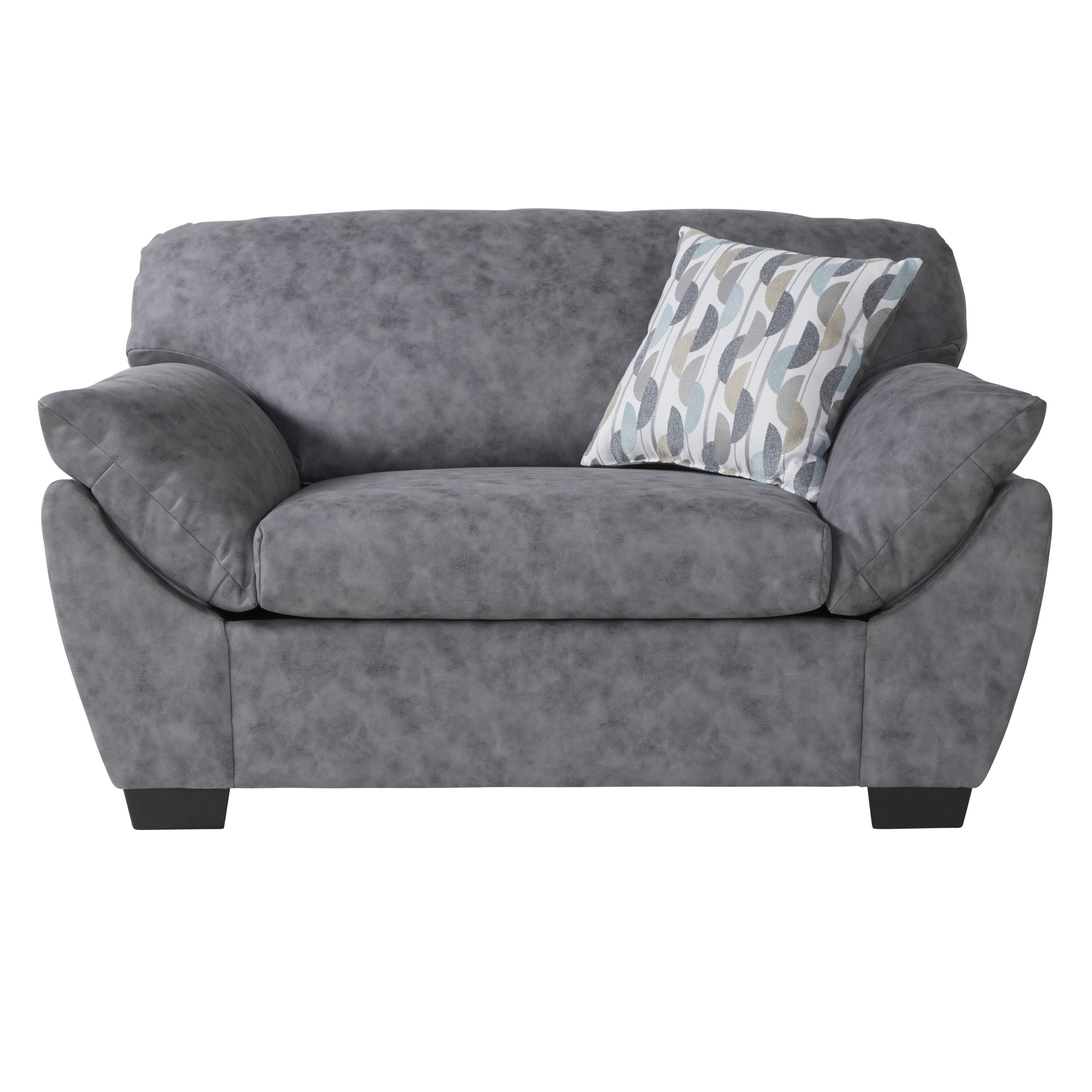 Lore Modern Fabric Pillow Arm Chair in Dolphin Bay Gray