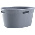 thumbnail image 4 of Superio 35L Ribbed Laundry Basket with Cut-Out Handles - Grey (2 Pack), 4 of 4