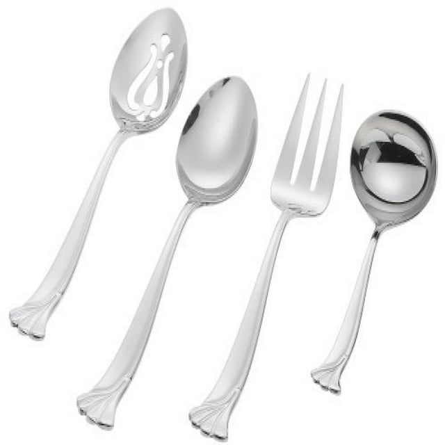 Ginkgo International Ltd Ginkgo Leaf 18/10 Stainless Mirror Finish 4pc Hostess Set