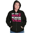 thumbnail image 3 of Breast Cancer Faith Bigger Than Fear Zip Hoodie Sweatshirt Women Brisco Brands S, 3 of 6