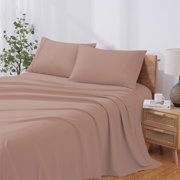 Modern Threads 3-Piece Solid Rose Microfiber Bed Sheet Set, Twin