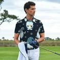 thumbnail image 2 of Kdxio Gnome and Snowflakes Print Men's Short Sleeve Polo Shirt,Midweight Men's Shirt, 2 of 5