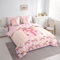 thumbnail image 2 of Feelyou Rainbow Letter T Bedding Comforter Set for Kids, Cartoon Lover Heart King Bedding Sets for Bedroom, Pink, Pink Reversible, 7pcs, 2 of 7