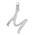 thumbnail image 2 of Sterling Silver CZ Letter M Initial Pendant Charm, 2 of 4