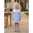 thumbnail image 6 of RUINIXCW Toddler Baby Girl Back to School Dress Kids Pre Kindergarten Outfits Baby Girls First Day of School Outfit Letters Embroidery Short Sleeve Stripes Summer Dress, 6 of 8