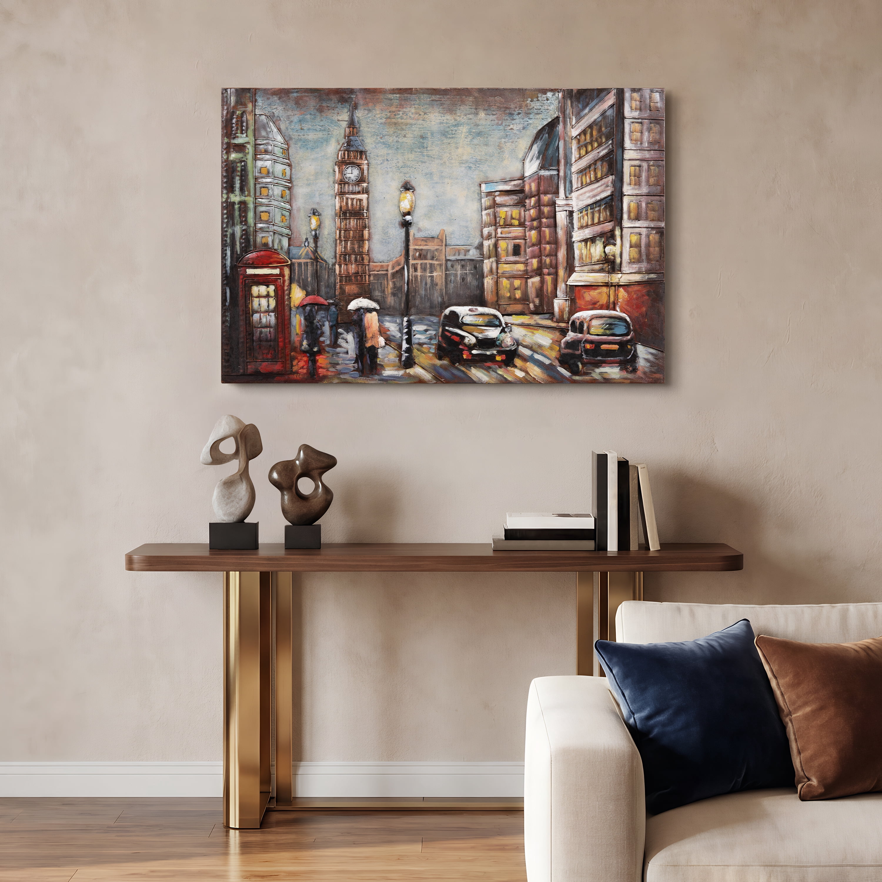 Empire Art Direct PMO-19020-3248 City Street Mixed Media Iron Hand Painted Dimensional Wall Art