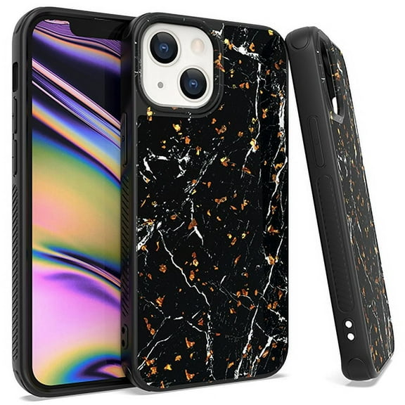 GSA Gold Flake Marble Candy Case for iPhone 13 (6.1") - Black