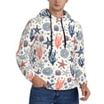 thumbnail image 2 of Xecao Starfish Shell Pattern Men's Adult Pullover Hoodie,Hooded Sweatshirt-Small, 2 of 7