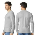 thumbnail image 2 of Gildan Unisex Softstyle Long Sleeve T-Shirt 60/40 Ring-Spun Cotton/Polyester Crewneck Classic Fit Casual Tee (Navy-Mist, 3XL), 2 of 7