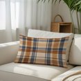 thumbnail image 6 of Blue Brown Checked Throw Pillow Cover 12 x 20 Inch Decorative Pillow Cover Beige Buffalo Plaid Farmhouse Lumbar Pillowcase Seasonal Rectangle Cushion Case for Couch Sofa Bed Living Room, 6 of 9