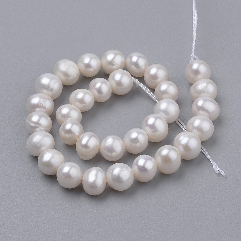 Cultured Freshwater Pearl Beads Strands Potato Seashell Color 5~6x6~7mm Hole: 0.5mm 32pcs/strand 7.75inch(19.7cm)