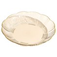 thumbnail image 2 of Soumake Transparent Fruit Plate Golden Edge Stackable Snacks Serving Platter Unbreakable Round Salad Dessert Dinner Plate Dining Room Supplies, 2 of 8