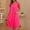 Hot Pink, variant on Naittoop Long Silky Nightgown for Women, Flowy Vintage Lace Short Sleeve Sleep Gown, Baggy Maternity Sleepwear Loungewear