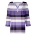 thumbnail image 6 of Womens Tops Summer Tops For Women Casual Cute V Neck 3/4 Length Sleeve Loose Fit Tunics Graphic Tees Blouses Womens T Shirts, 6 of 7