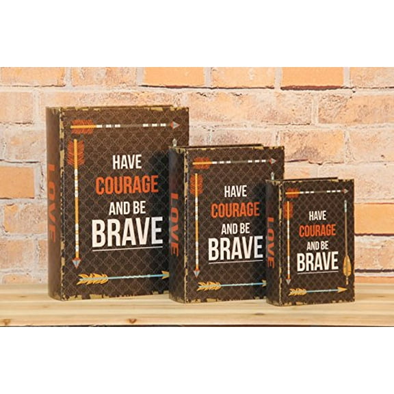 "Have Courage And Be Brave" Decorative Book Boxes Diversion Safe Set of 3